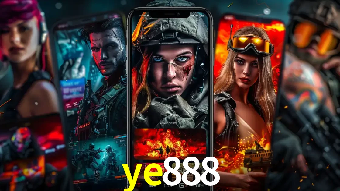 Montagem de telas de celular mostrando diversos personagens, masculinos e femininos, de um jogo de tiro, ilustrando a diversidade de equipes de e-sports para apostar no ye888.